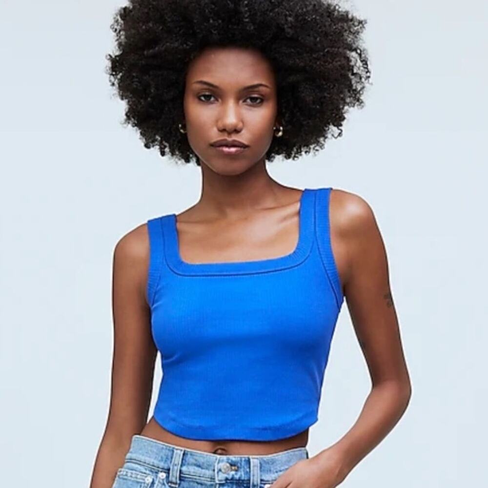 NWOT Madewell The Tailored Crop Tank in Sleekhold Size XXS